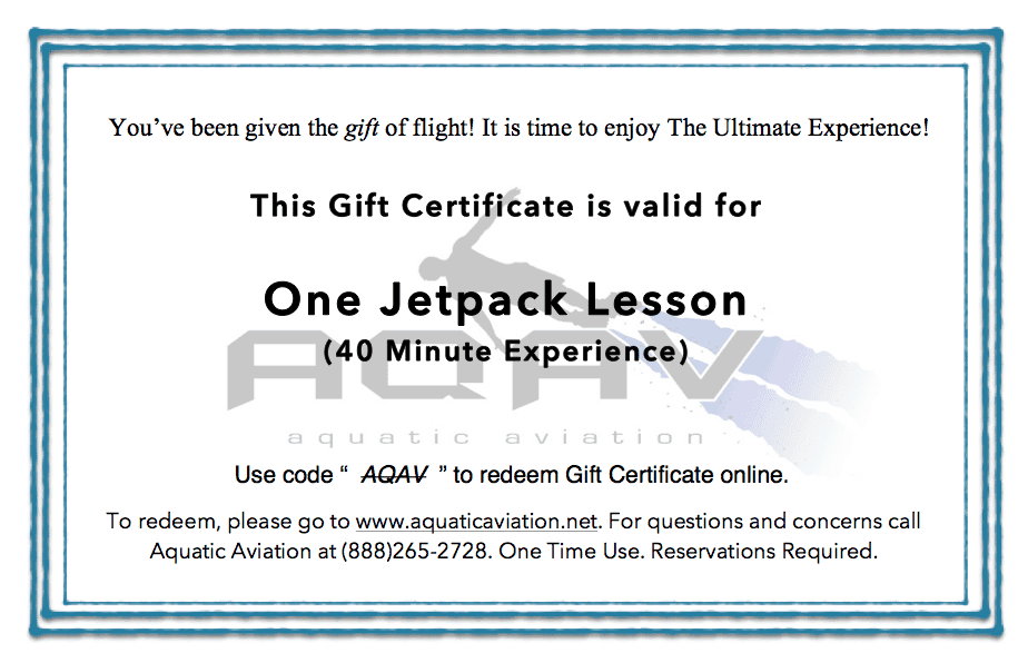 jetpack rental gift certificate san diego